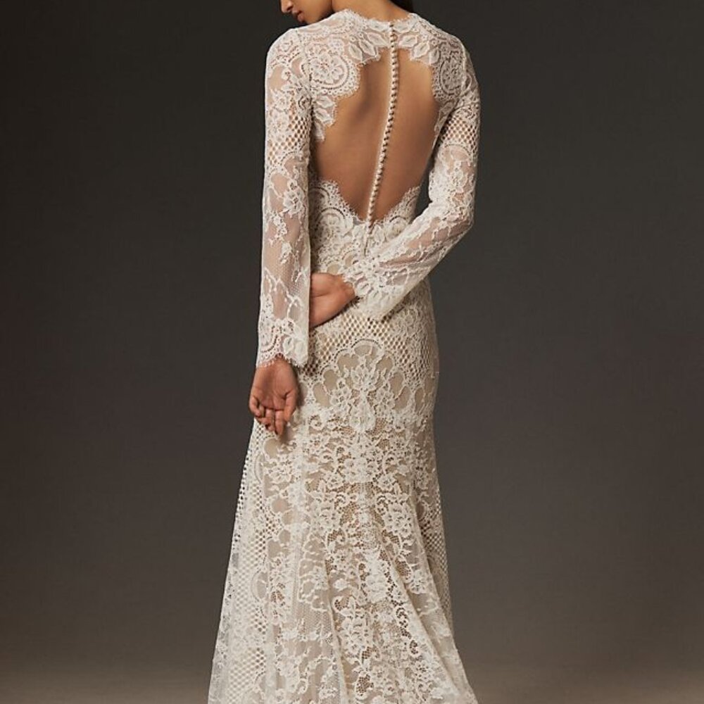 Wtoo by Watters Sienna Long Sleeve Lace Wedding Gown Size 6 NEW - Picture 3 of 9
